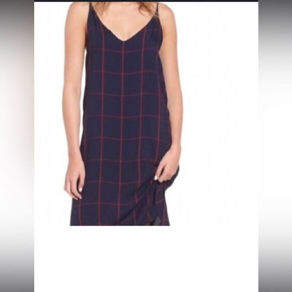 Rails | Suki Plaid Flannel Tartan Tank Slip Dress in Midnight Red | XS - Picture 2 of 10